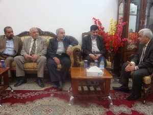 مسؤولو العتبتين الحسينية والعباسية المقدستين يهنئون محافظ كربلاء الجديد