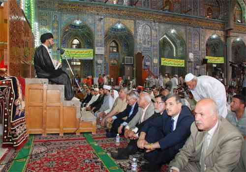 صلاة الجمعة في الصحن الحسيني الشريف  يشارك فيها اهالي الاعظمية