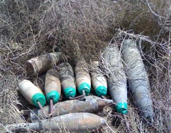 العثور على اكثر من 5000 مقذوف مختلف العيارات غربي كربلاء