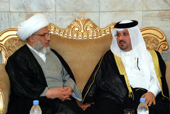 أثناء لقاءه سفير البحرين الشيخ الكربلائي يدعو إلى تعزيز العلاقات الأخوية بين العراق والبلدان العربية  الشقيقة