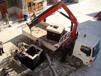 الكوادر الفنية في العتبة العباسية تنجز  مشروع شبكة لتصريف مياه الأمطار في الصحن الشريف