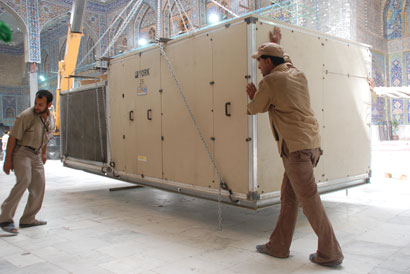 انجاز مشروع منظومة تكييف الصحن الحسيني الشريف