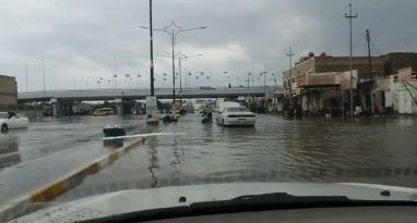 شوارع الديوانية تغرق (فيديو)