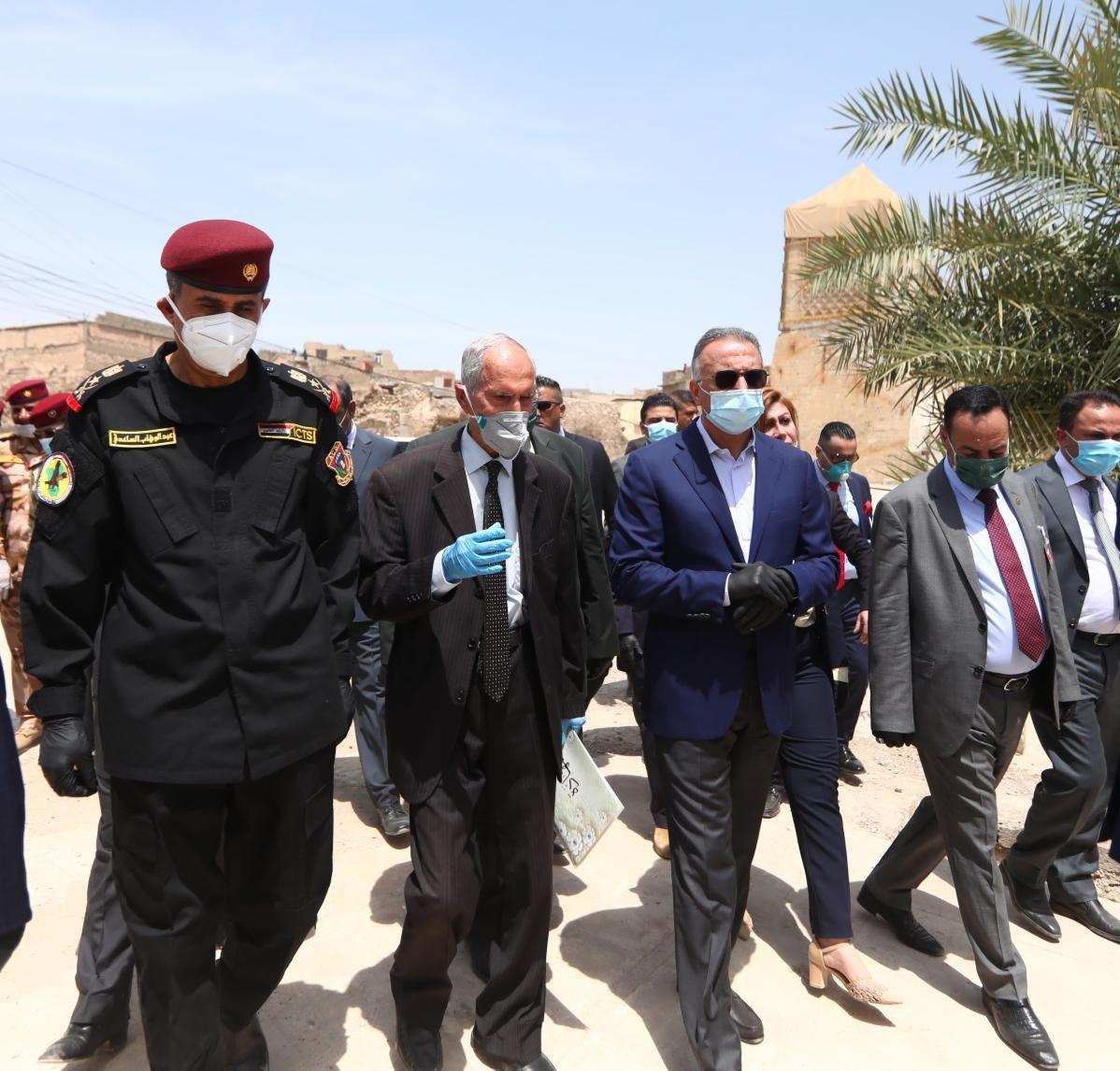 الكاظمي بعد زيارته لجامع النوري بالموصل: لن نسمح بتكرار ما حصل