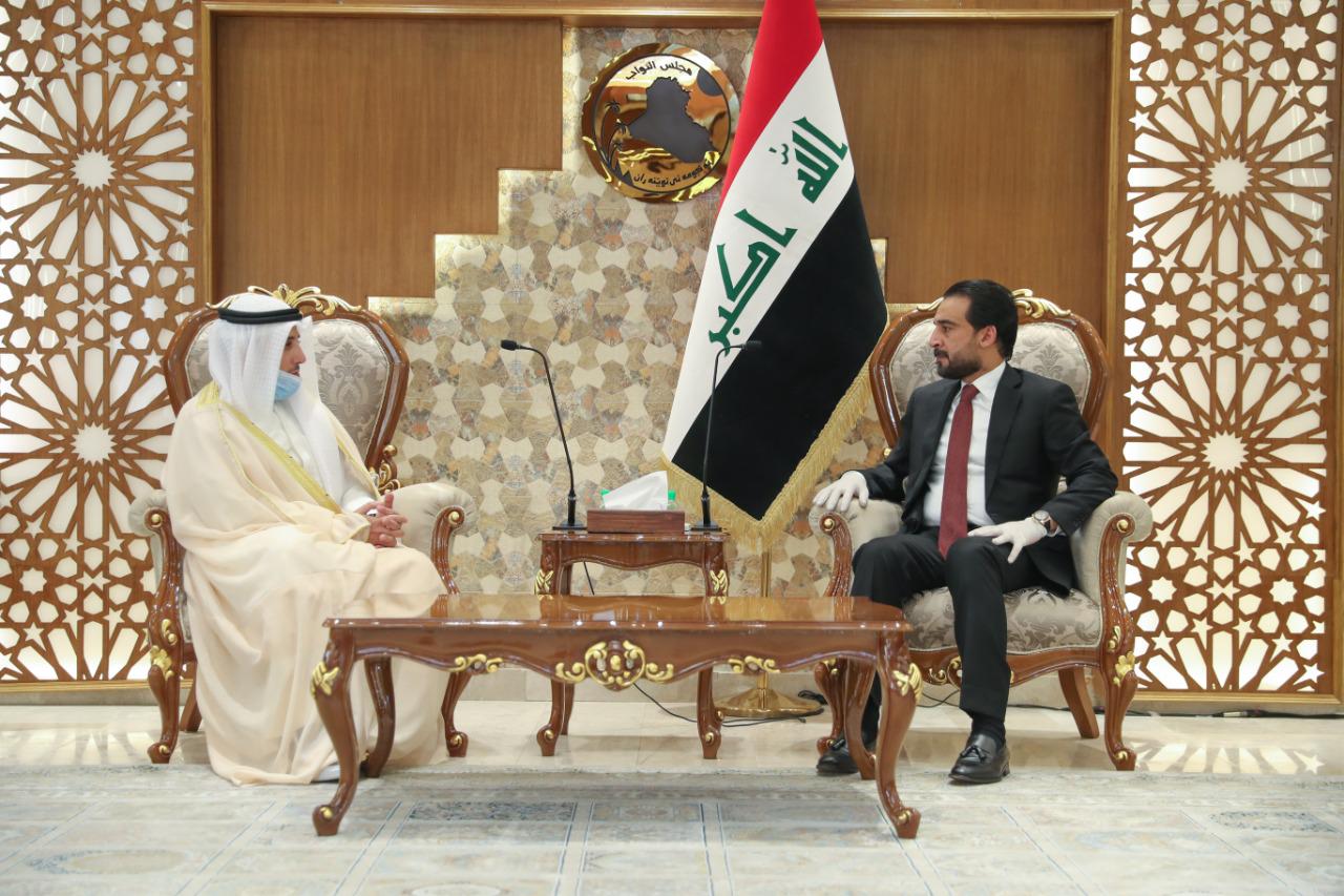 الحلبوسي ووزير الخارجية الكويتي يبحثان مخرجات مؤتمر المانحين الدوليين لإعادة إعمار العراق