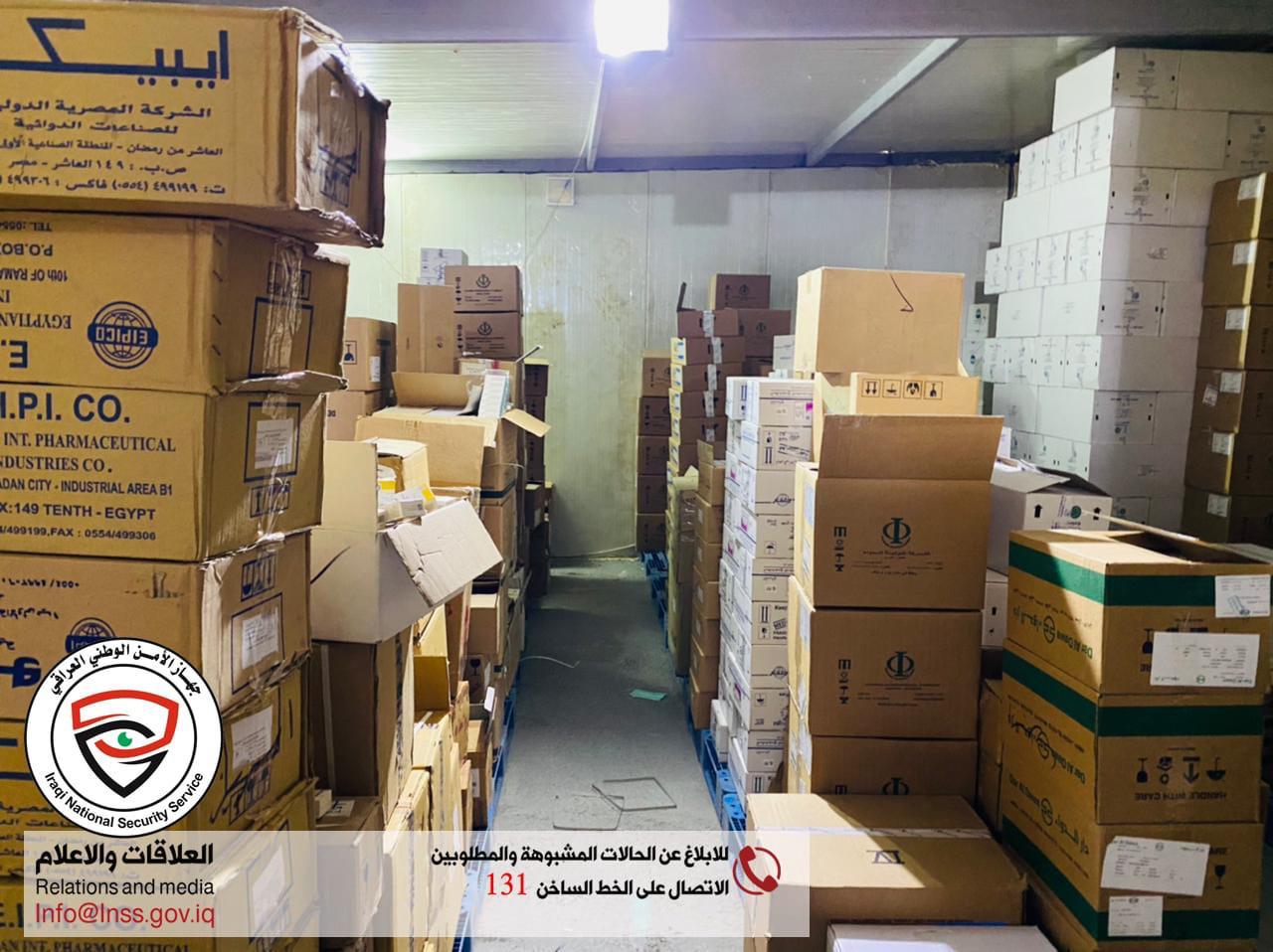 بالصور.. ضبط اكثر من نصف مليون علبة دوائية مهربة في بغداد