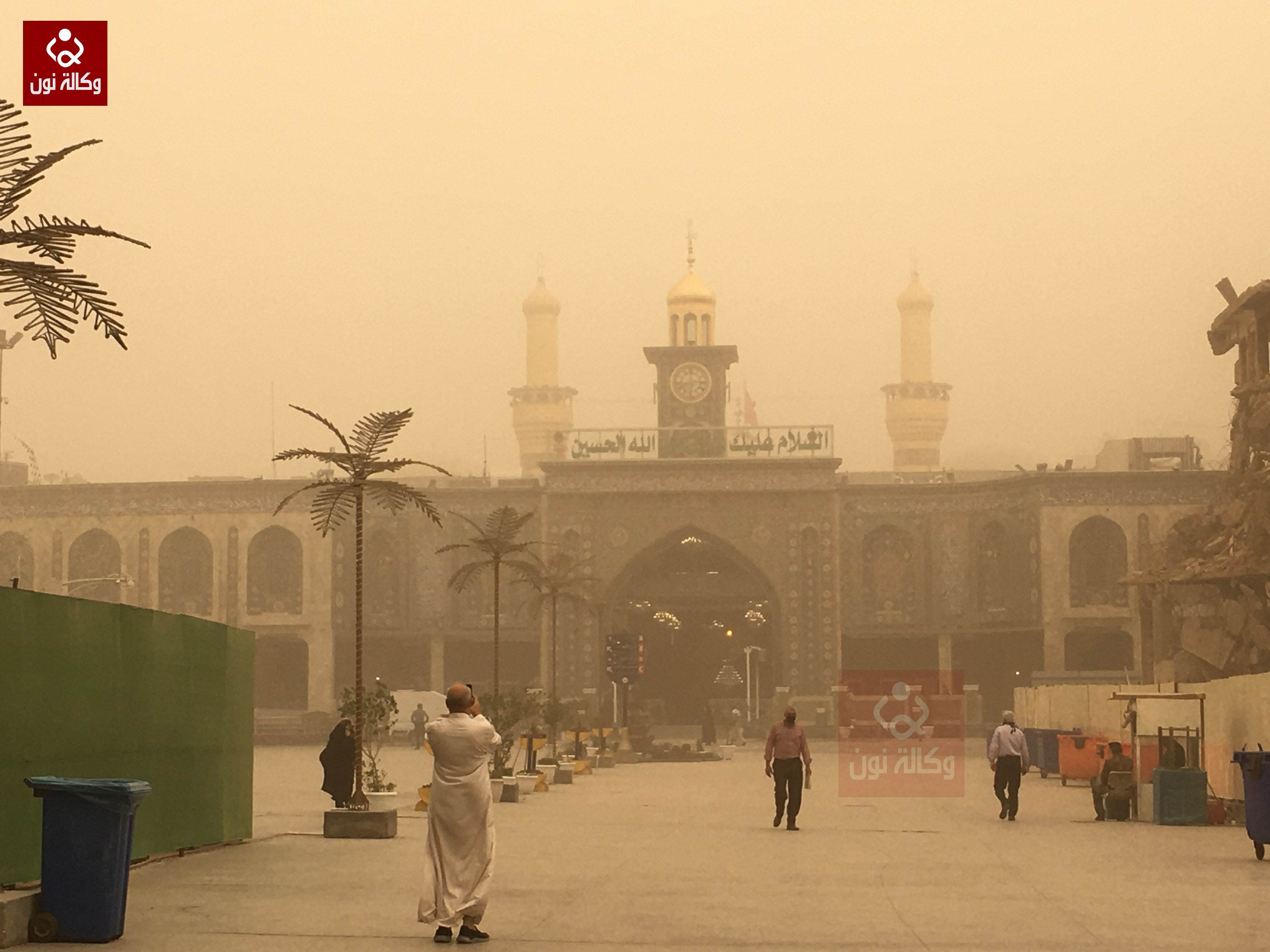 مجدداً.. عاصفة ترابية تضرب كربلاء وتخنق أجواءها (صورة)