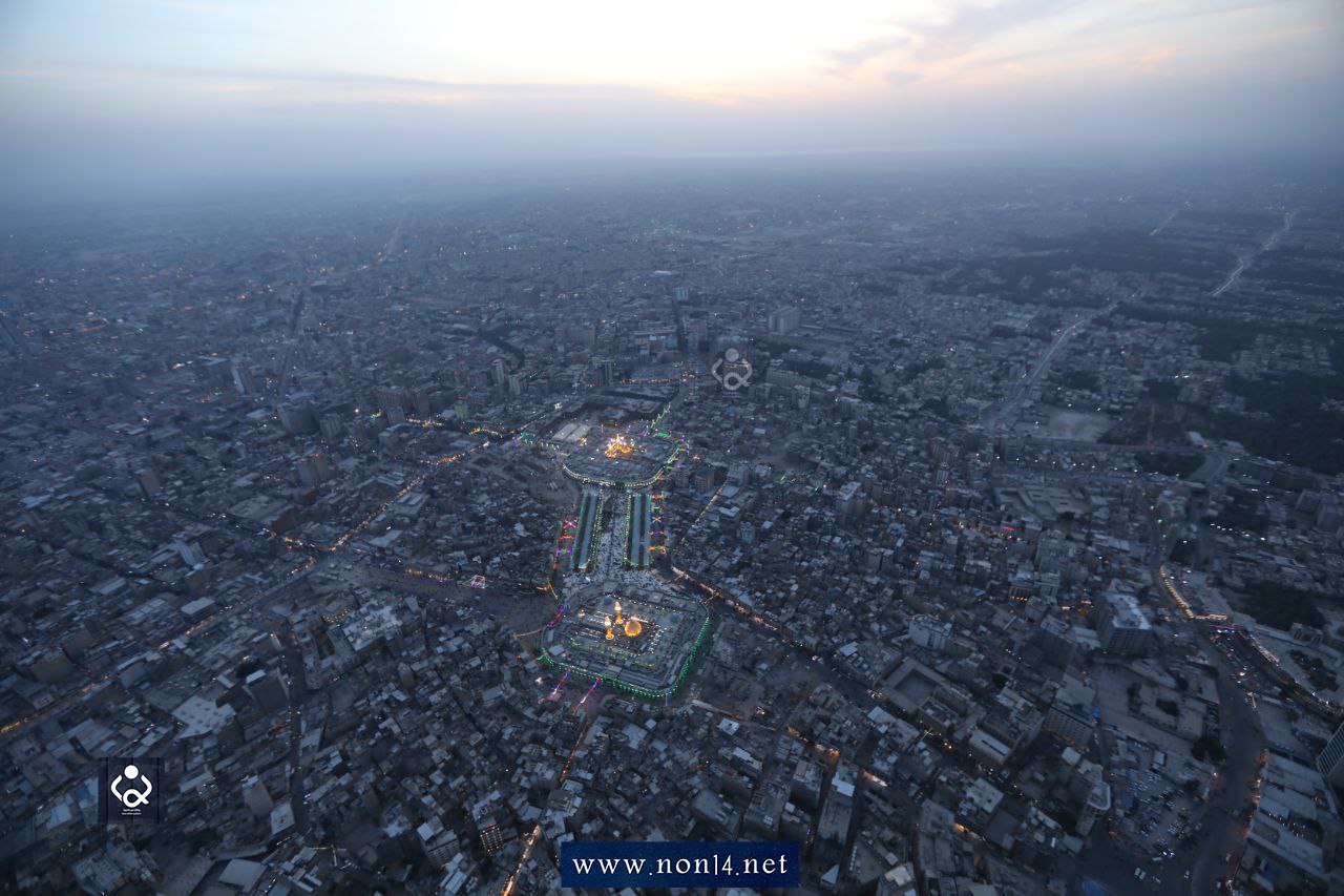 من الجو.. كربلاء قُبيل زيارة النصف من شعبان (صور)