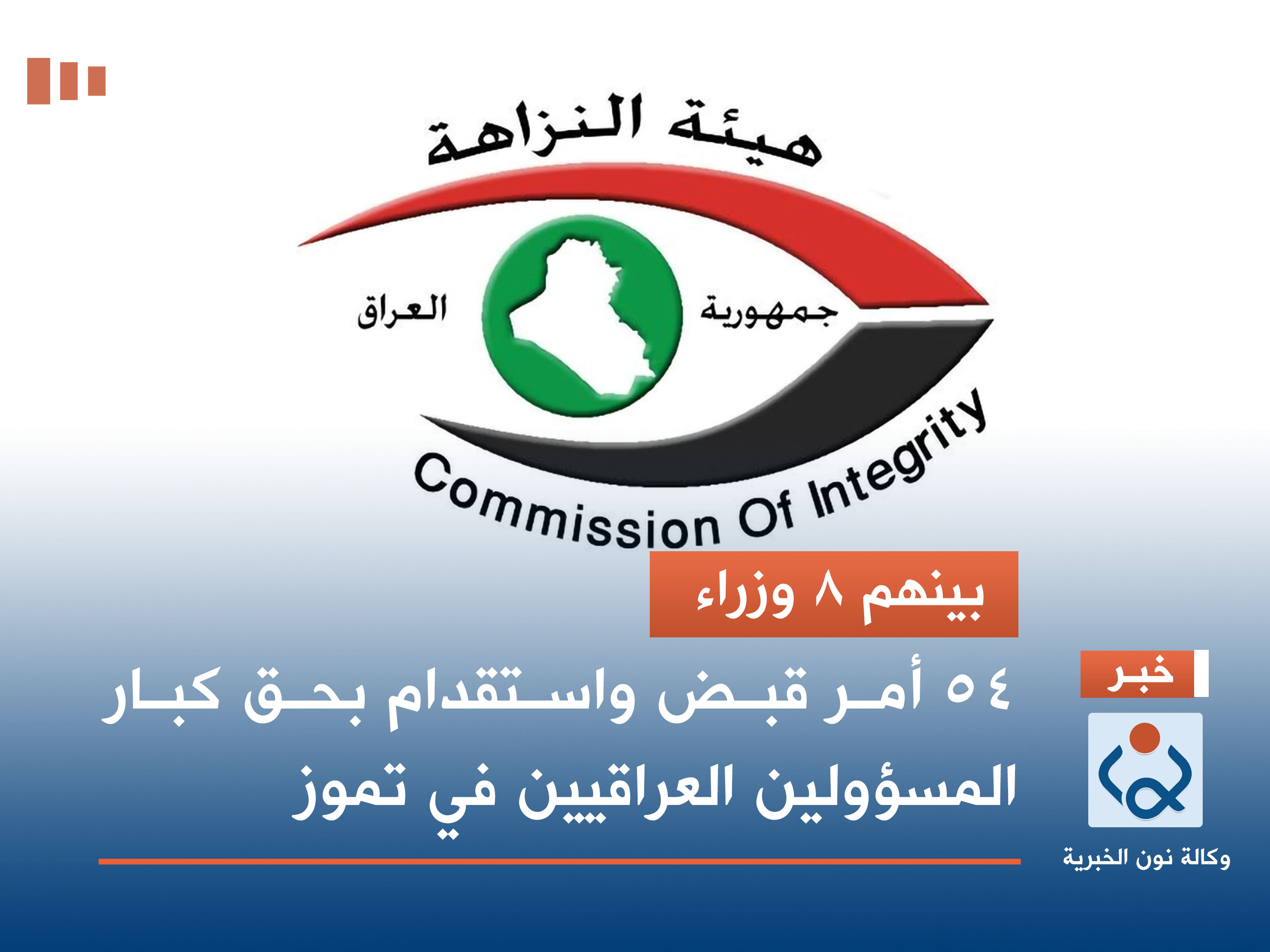 بينهم 8 وزراء.. 54 أمر قبض واستقدام بحق كبار المسؤولين العراقيين في تموز