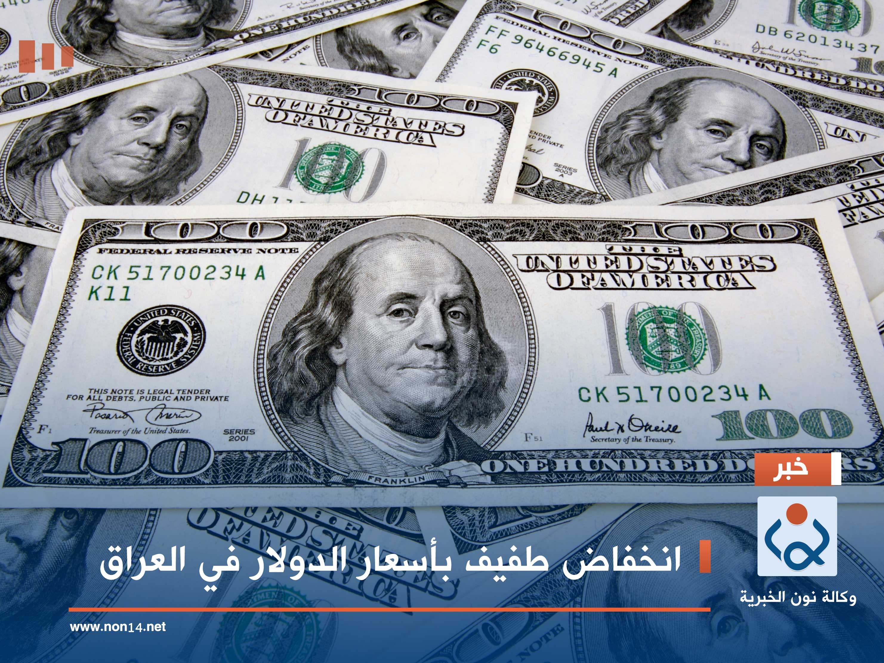 انخفاض طفيف بأسعار الدولار في العراق