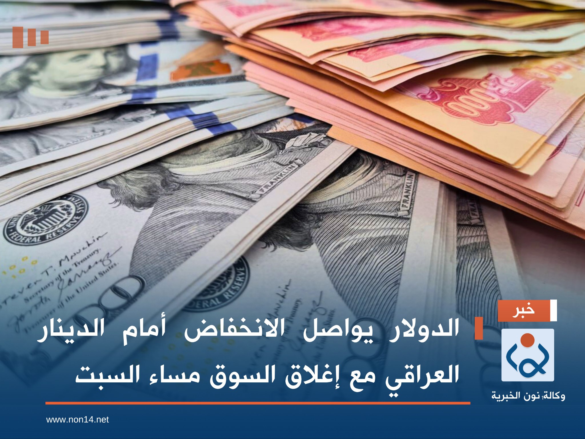 الدولار يواصل الانخفاض أمام الدينار العراقي مع إغلاق السوق مساء السبت