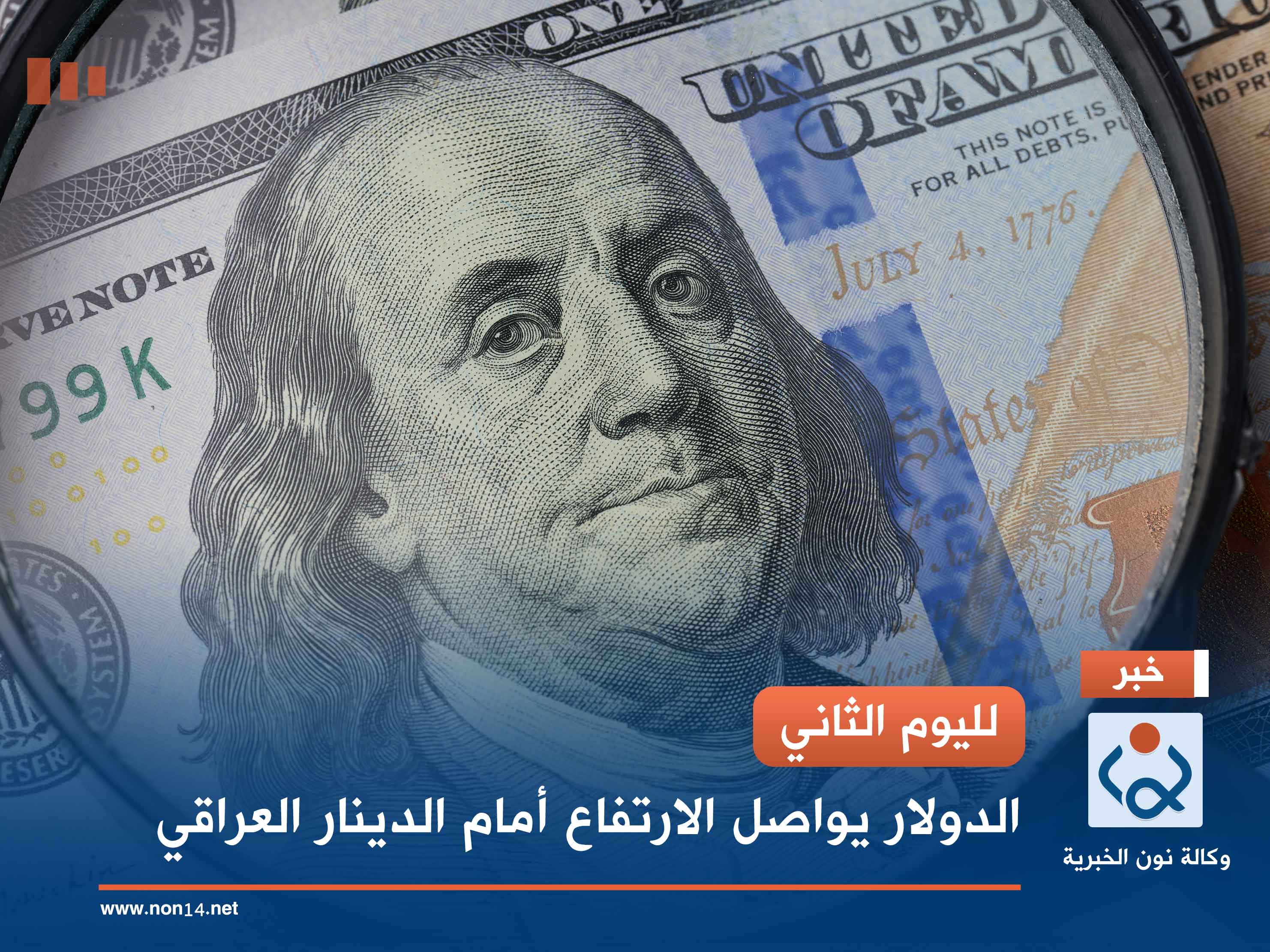 لليوم الثاني.. الدولار يواصل الارتفاع أمام الدينار العراقي