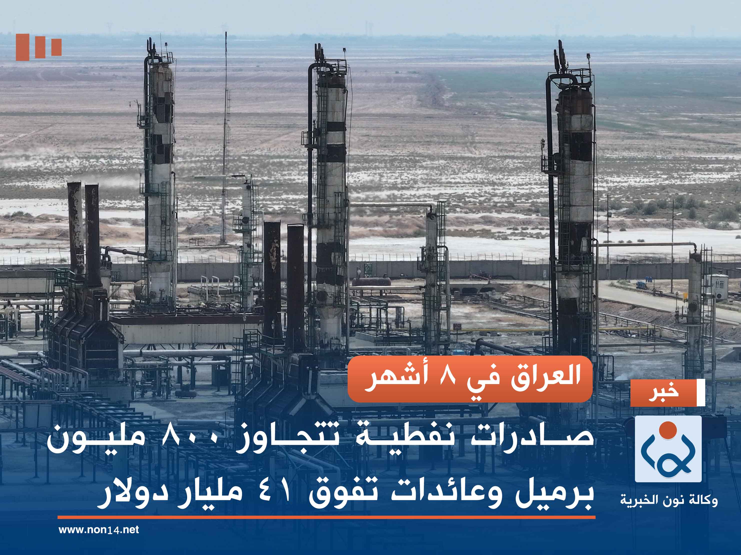 العراق في 8 أشهر..  صادرات نفطية تتجاوز 800 مليون برميل وعائدات تفوق 41 مليار دولار