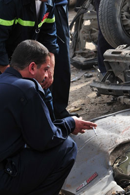 موقع نون ينفرد بنشر صور الانفجار الارهابي الذي وقع في كربلاء عصر اليوم