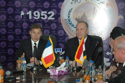 السفير الفرنسي يعقد مؤتمرا في غرفة تجارة كربلاء  لتشجيع الاستثمار الخاص في المدينة