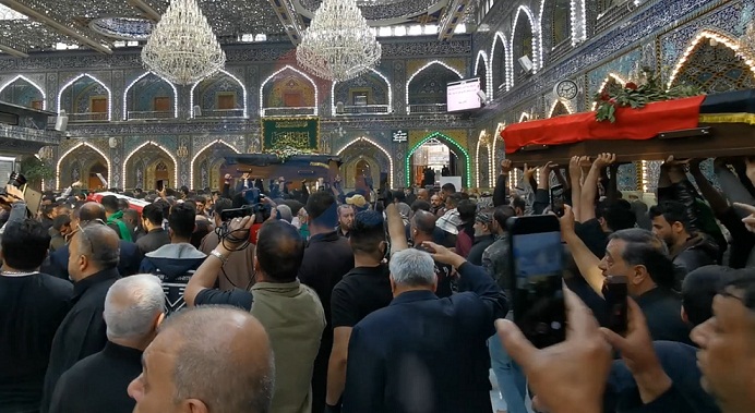 كربلاء..تشييع جثامين عراقيين قضوا في حادث سير بسوريا(فيديو)