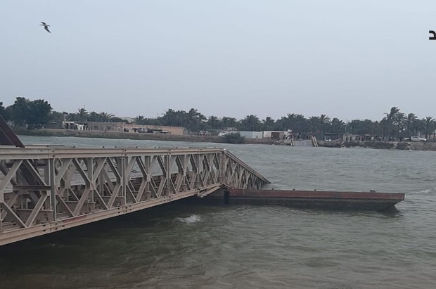 إنهيار جسر سعد شمال شرق البصرة جراء إرتفاع مناسيب المياه