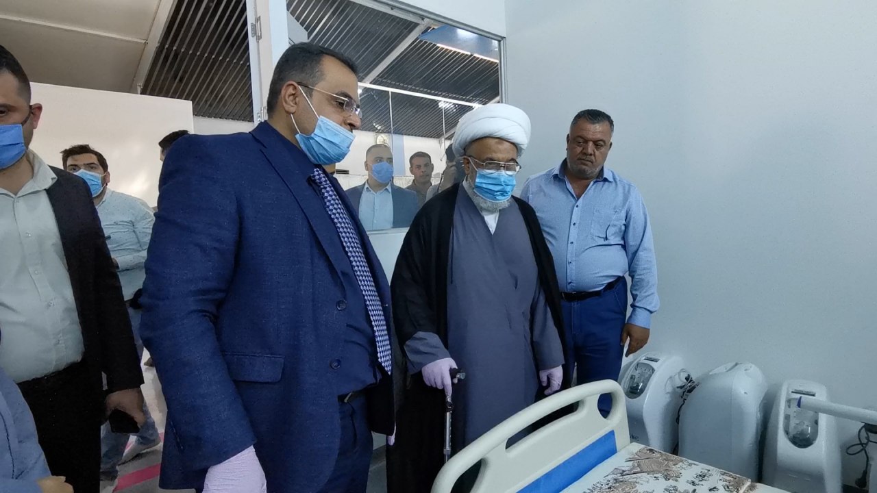 فيديو:ممثل المرجع السيستاني يتفقد مشفى انجز خلال اسبوعين على مساحة 2500 متر مربع قبل افتتاحه