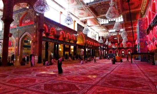 بالفديو:جولة داخل حرم الامام الحسين في يوم جرح الامام علي عليه السلام