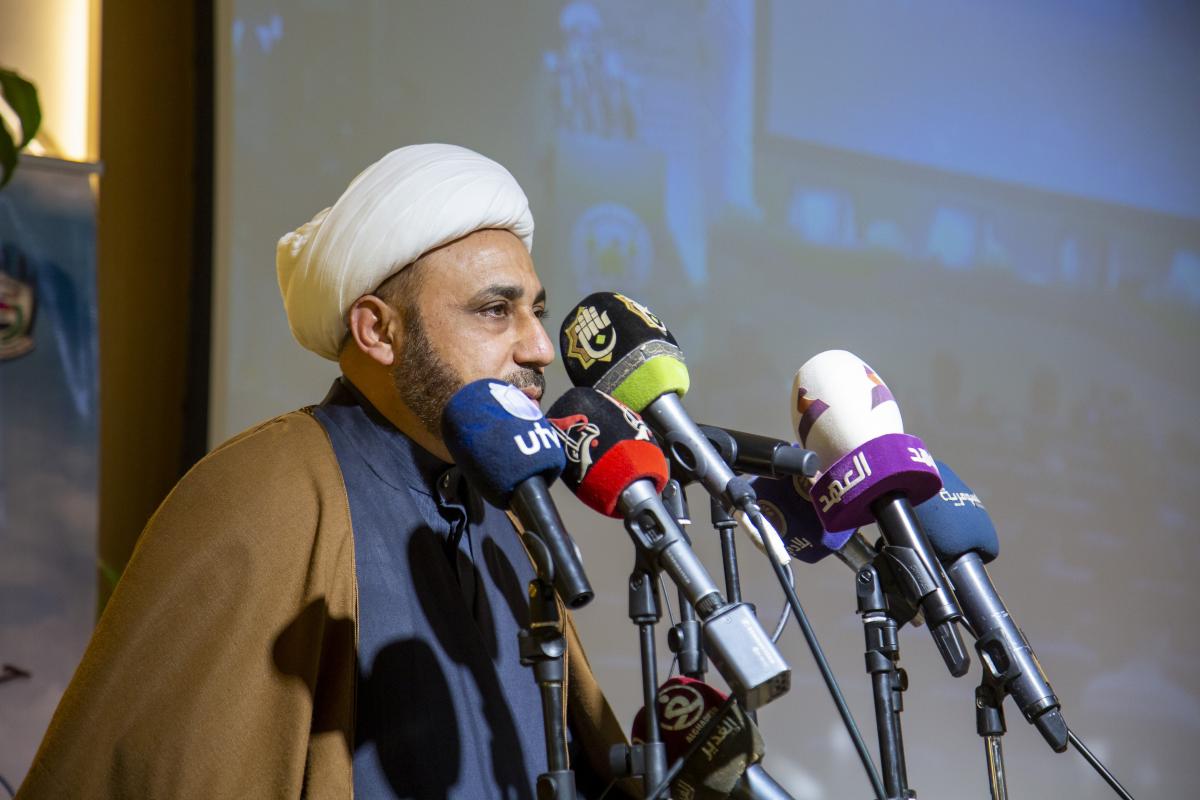 لواء علي الاكبر:مؤتمر حشد العتبات يهدف الى ترسيخ قواعد الأمن تحت سلطةٍ واحدة وقيادةٍ واحدة وهي سلطة الدولة وقيادة الدولة