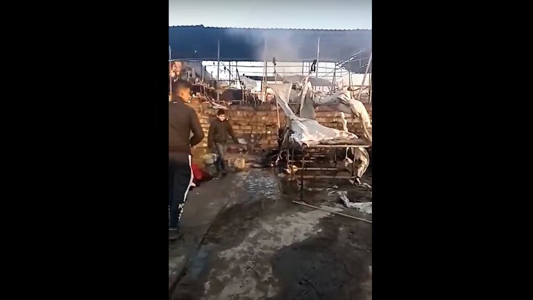 العراق.. حريق كبير في سوق النبي يونس بمدينة الموصل