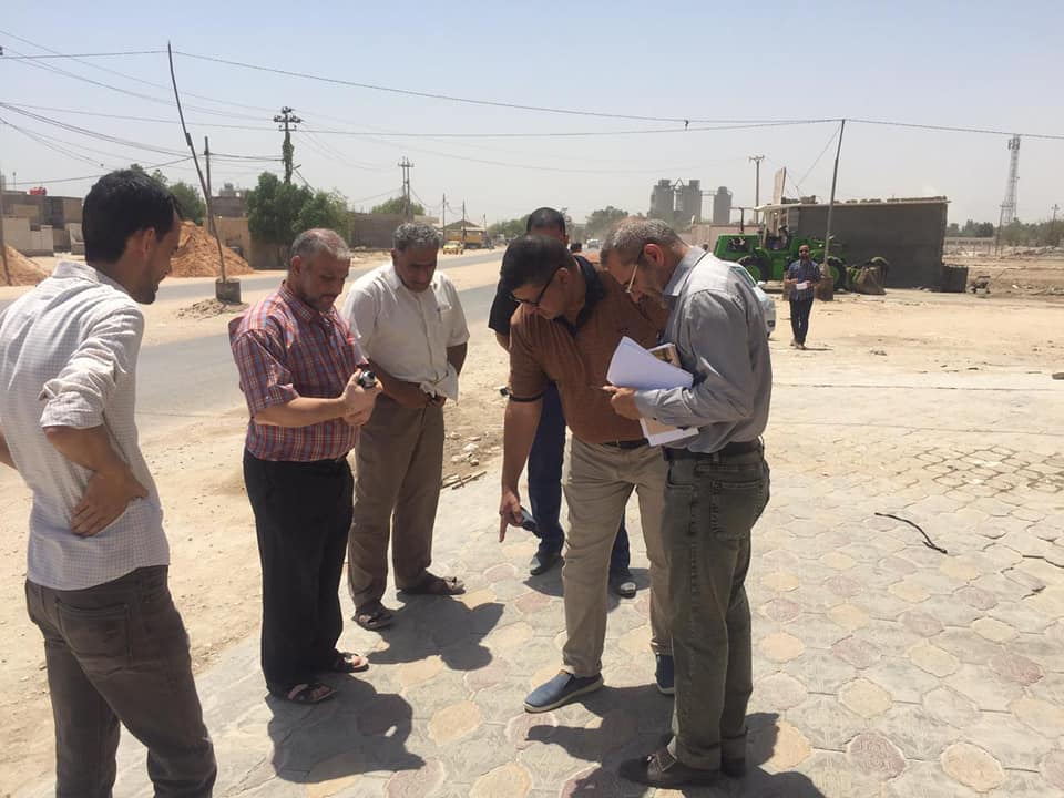 وزارة النقل تحمي ممتلكاتها من المتجاوزين في النجف الأشرف.