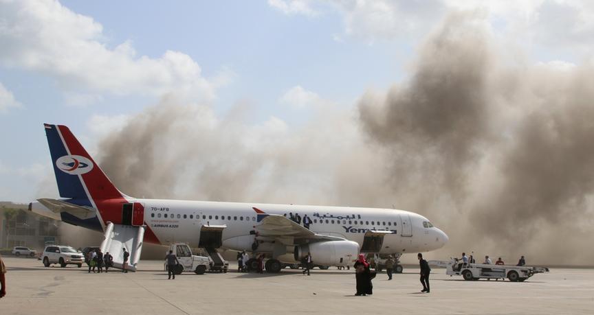 انفجار بمحيط مطار عدن الدولي في اليمن
