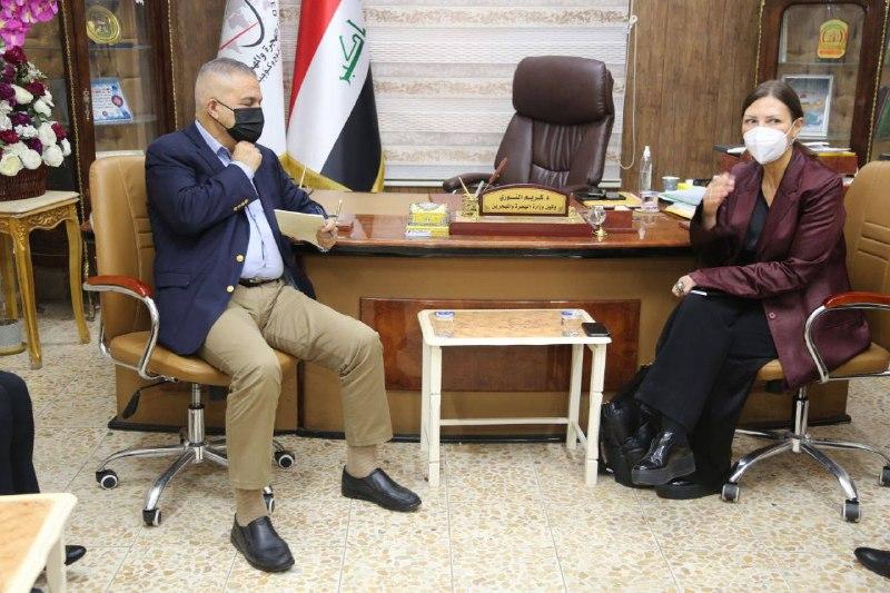 النوري يبحث مع المركز الدولي لتطوير سياسات الهجرة (ICMPD) ملف الهجرة الخارجية وازمة العالقين في بيلاروسيا