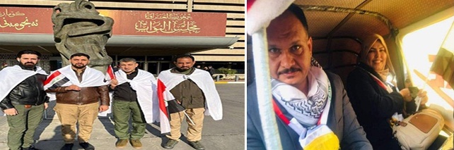 نواب جدد يصلون البرلمان العراقي بالاكفان والتوكتك