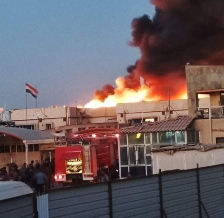 حريق كبير في مستشفى الهندية العام بكربلاء....فيديو