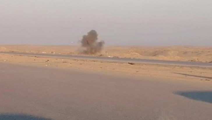 استهداف رتل دعم لوجستي تابع للتحالف الدولي بعبوة ناسفة في الانبار