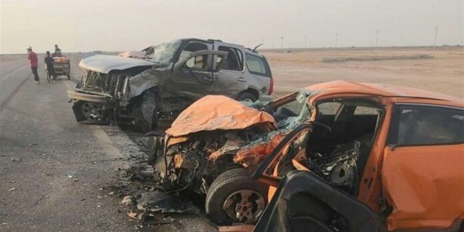 مصرع خمسة أشخاص وإصابة 11 آخرين في حوادث سير في العراق