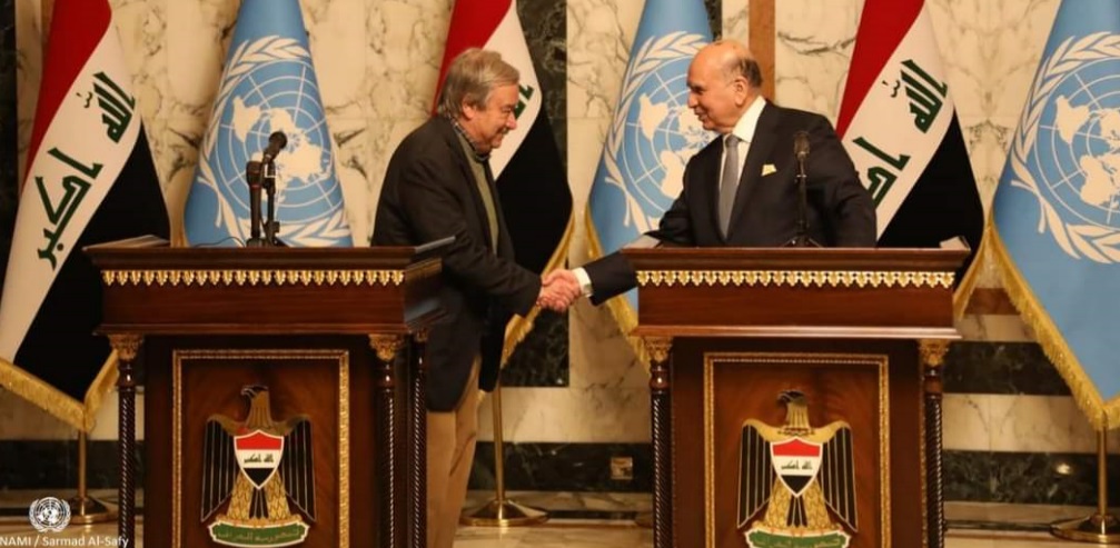 الأمم المتحدة : الأمين العام يصل إلى العراق قبل توجهه إلى قطر