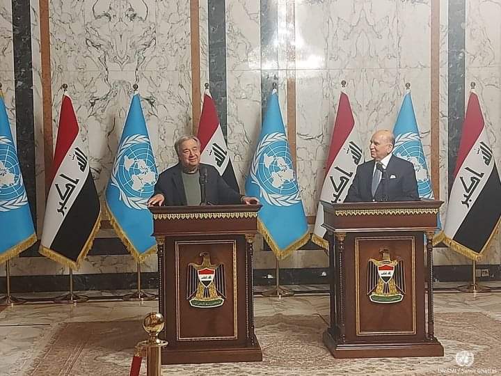 نص كلمة الأمين العام للأمم المتحدة  أنطونيو غوتيريش  فور وصوله الى بغداد