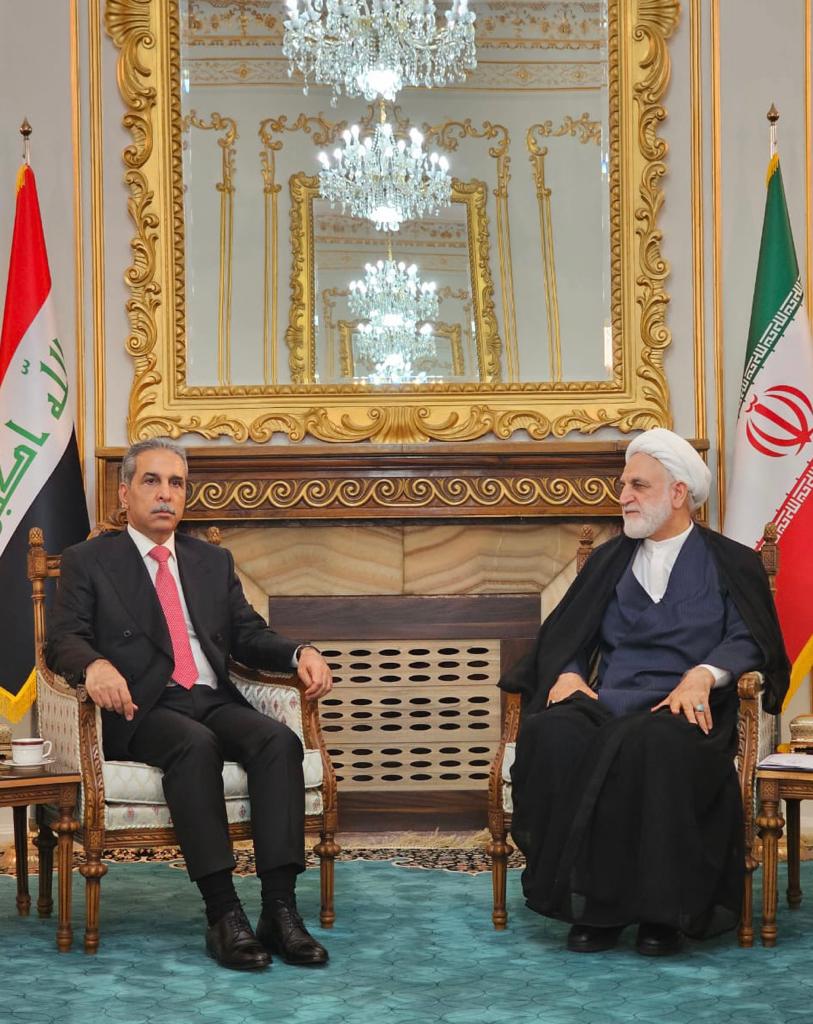 بالصور:رئيس مجلس القضاء الاعلى يلتقي رئيس السلطة القضائية الإيرانية