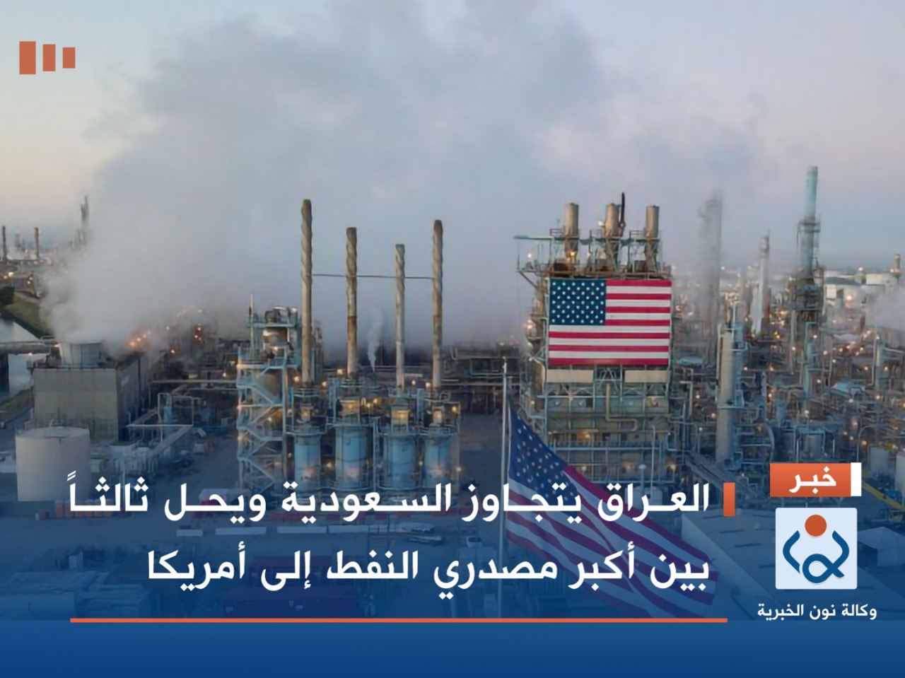 العراق يتجاوز السعودية ويحل ثالثاً بين أكبر مصدري النفط إلى أمريكا