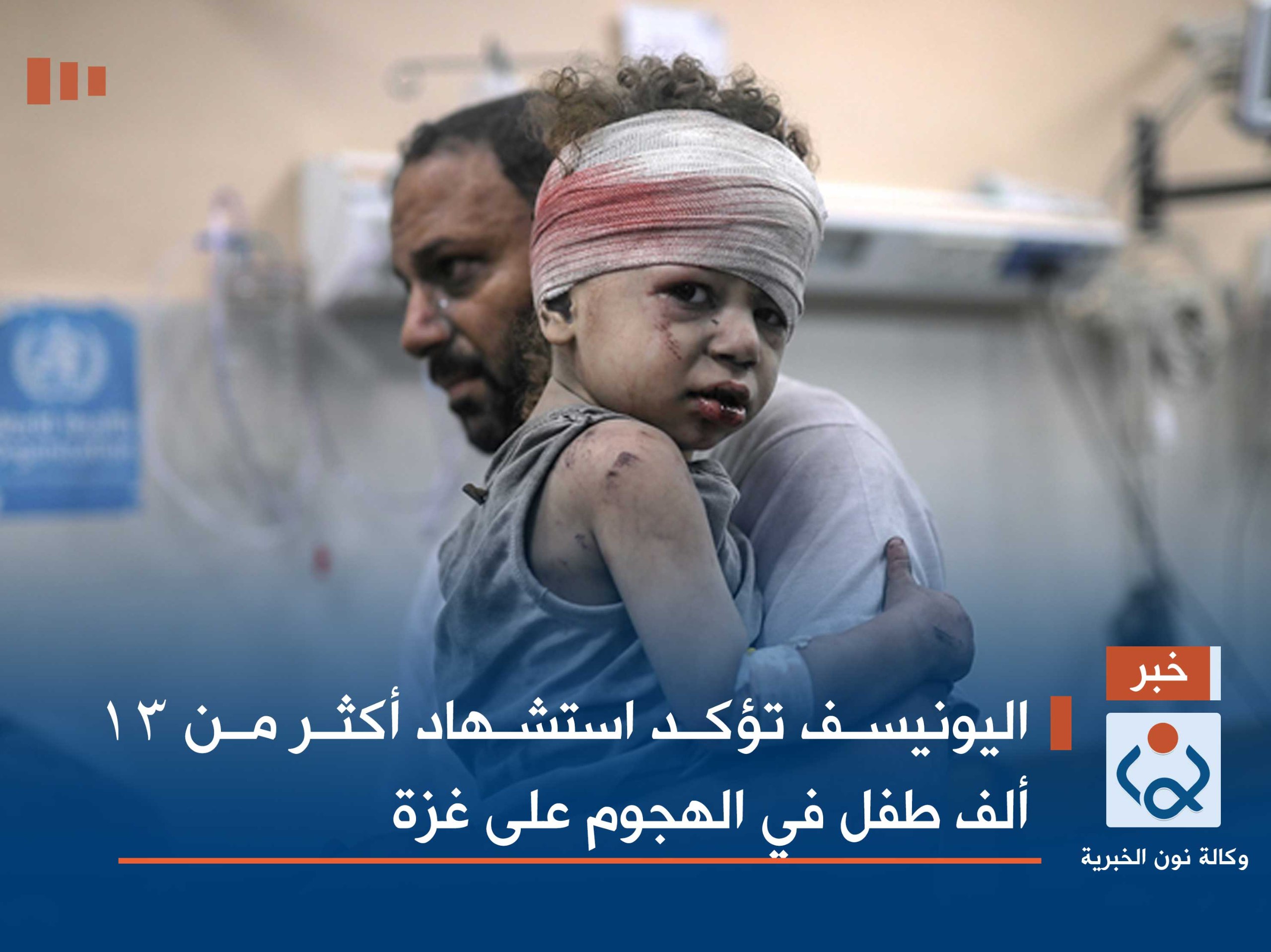 اليونيسف تؤكد استشهاد أكثر من 13 ألف طفل في الهجوم على غزة