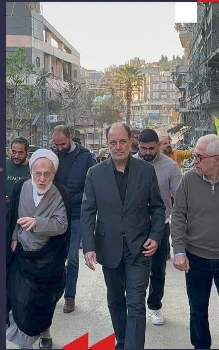 مدير مكتب السيد السيستاني في لبنان الحاج حامد الخفاف يتفقد آثار العدوان في النبطية