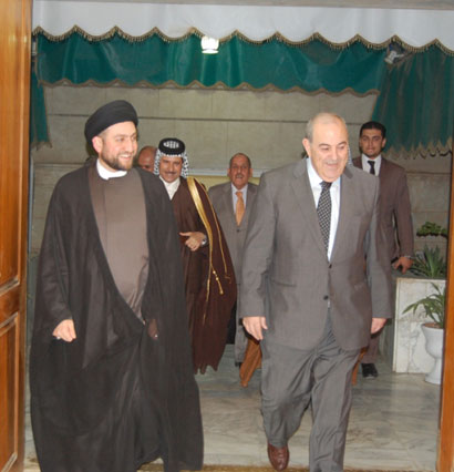 الدكتور اياد علاوي خلال زيارته  السيد عمار الحكيم :هناك توافقا كبيرا في الرؤى حول ضرورة الاسراع في تشكيل الحكومة