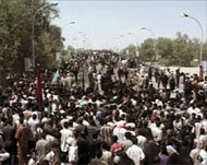 استشهاد عدد من زوار الامام الكاظم نتيجة انفجار وقع في شارع حيفا مساء امس