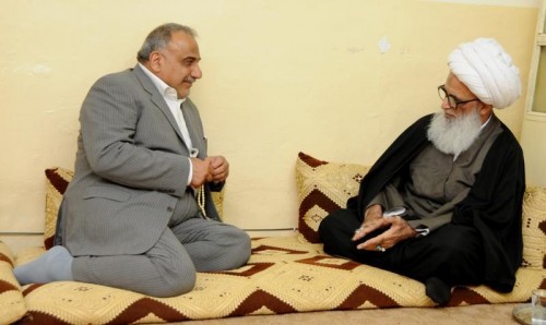 عبد المهدي يلتقي مراجع الدين العظام في النجف الاشرف