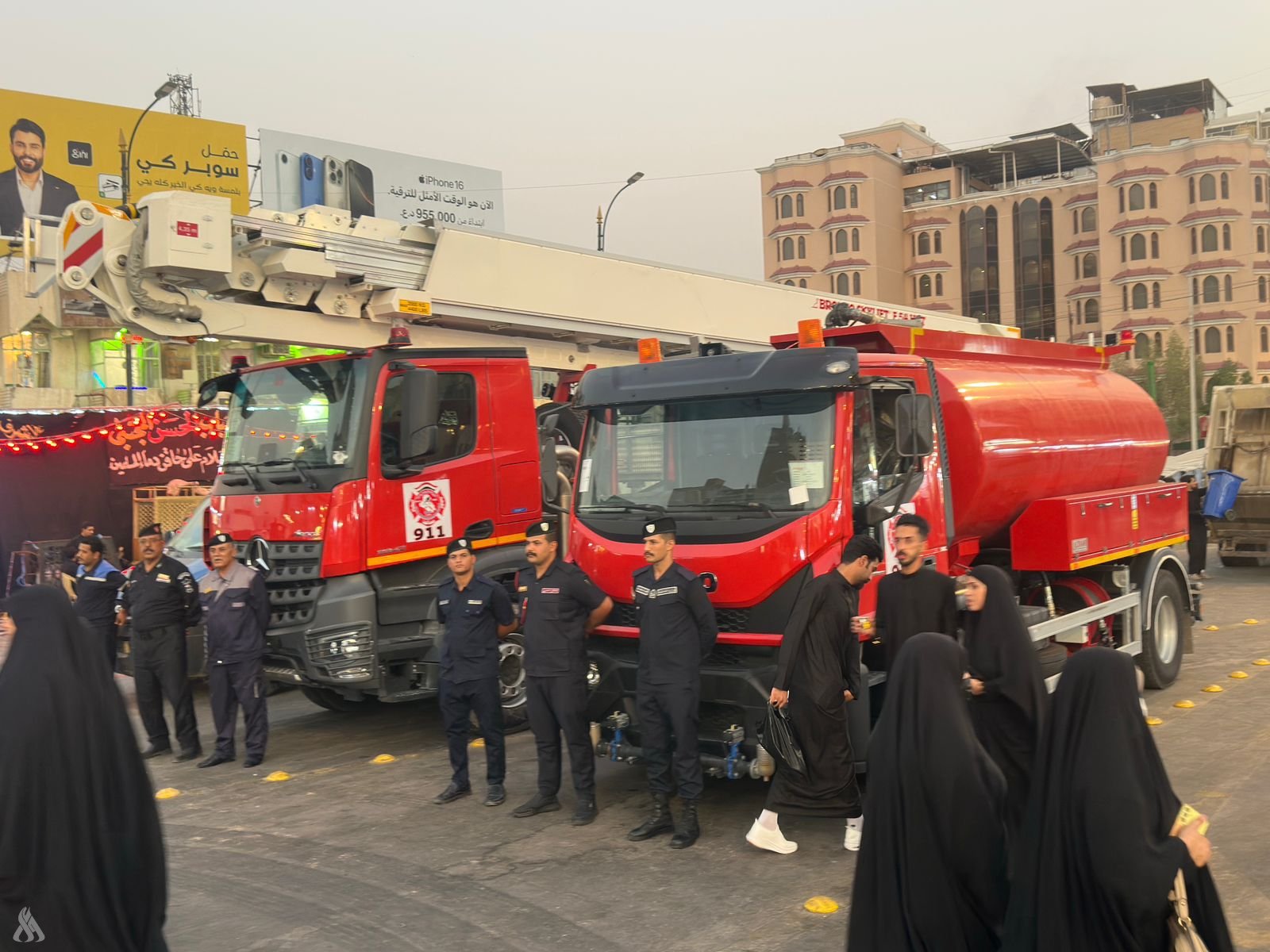 النجف الأشرف.. نشر 40 فرقة إطفاء في الطرق المؤدية إلى كربلاء المقدسة
