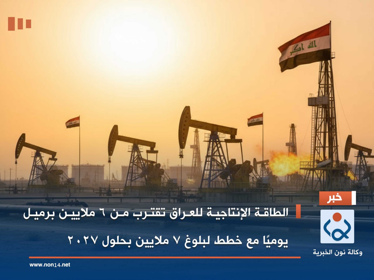الطاقة الإنتاجية للعراق تقترب من 6 ملايين برميل يوميًا مع خطط لبلوغ 7 ملايين بحلول 2027