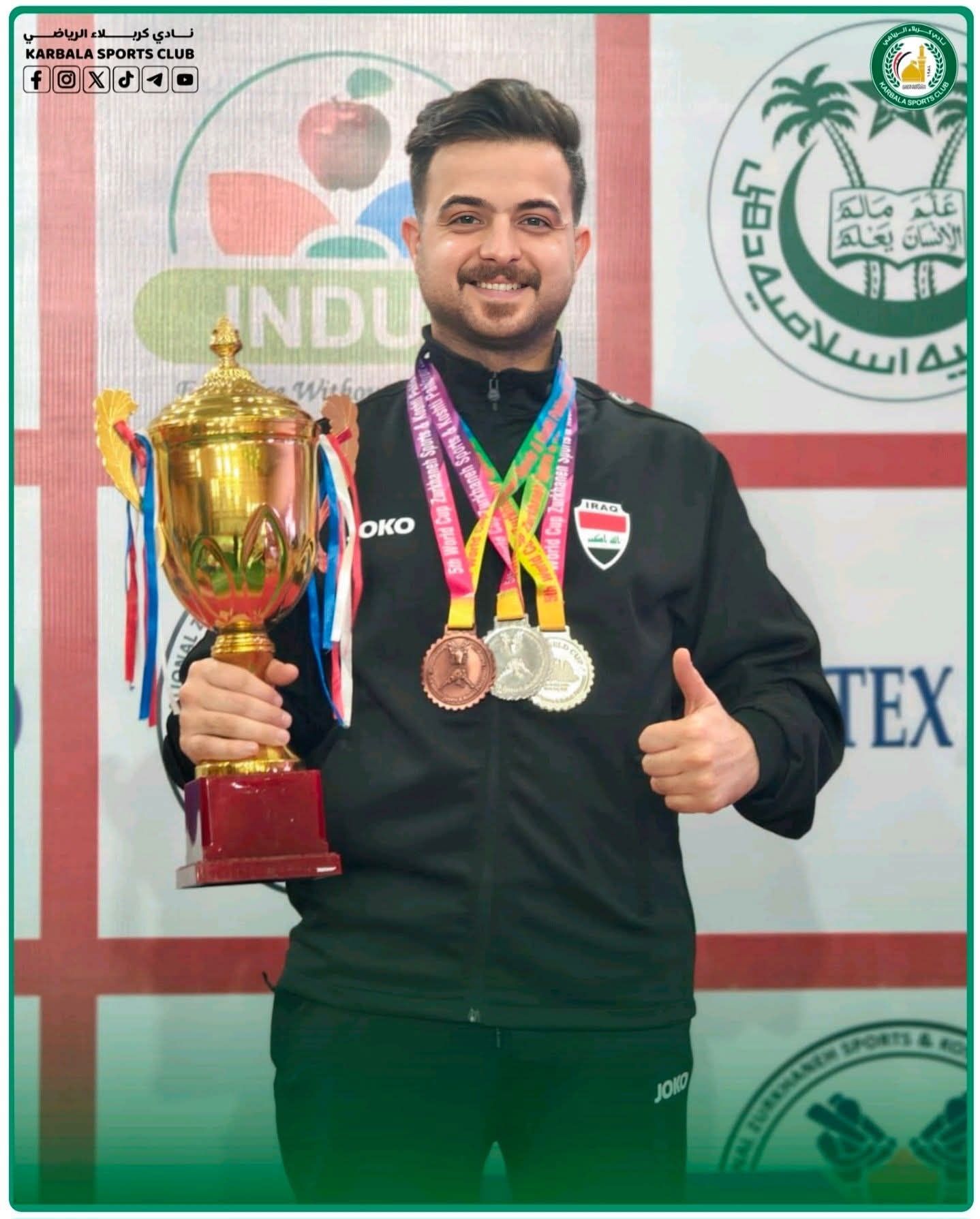 نادي كربلاء يحرز اوسمه في بطولة العالم بالزورخانه في الهند