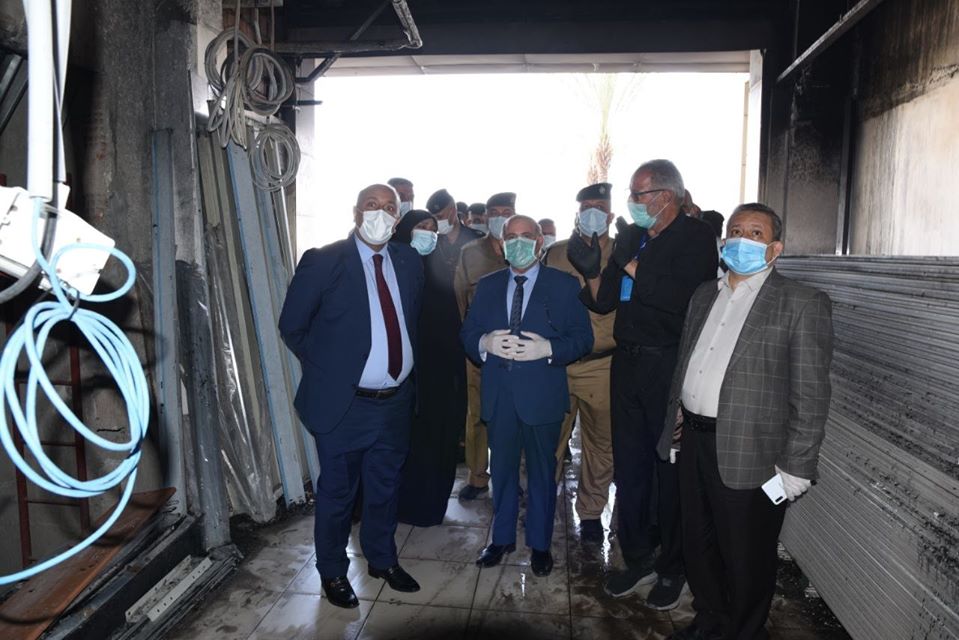 محافظ كربلاء: الحريق لن يؤثر على موعد افتتاح المستشفى التركي (صور)