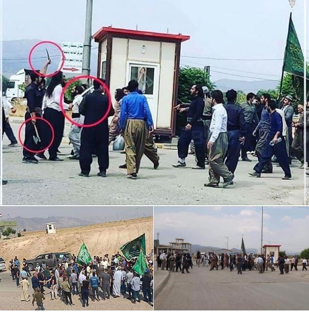 بالسيوف والفؤوس.. الآف الدراويش يقتحمون منفذ باشماخ الحدودي مع ايران (فيديو)