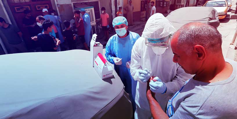 الموقف الوبائي لفيروس كورونا بالعراق