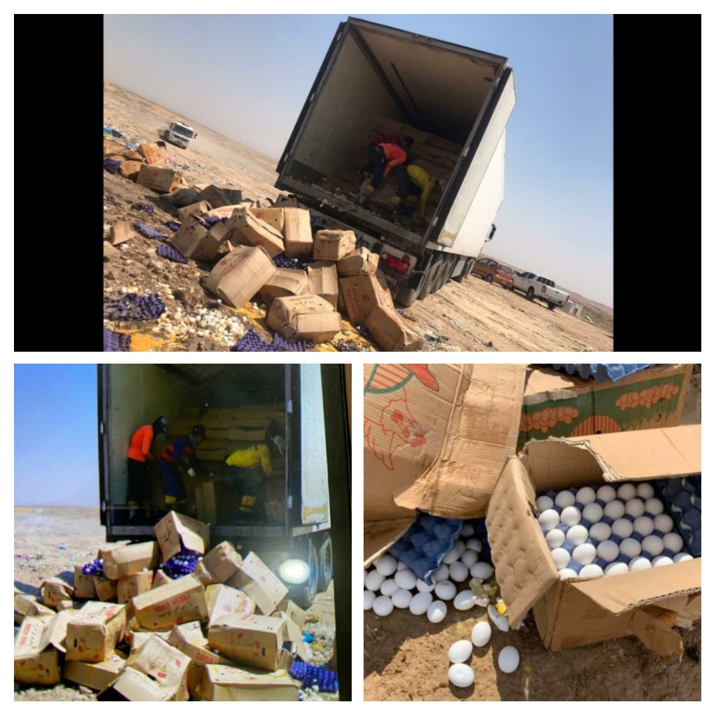 الجمارك تتلف ارسالية بيض مائدة مخالفة في "المنطقة الشمالية"