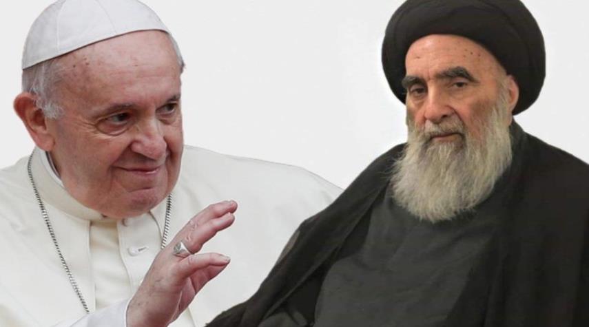 بابا الفاتيكان وزعيم الحوزة العلمية  في النجف