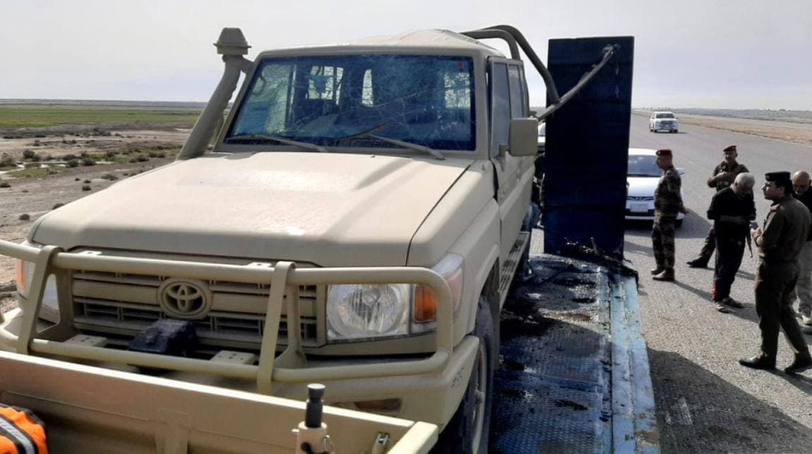 الإعلام الأمني: استهداف رتل يحمل هدية من التحالف الدولي إلى العراق في الناصرية (صور)